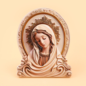 Nieuw Aangekomen Hoge Kwaliteit Maagdelijke Mary Engel Schilderij Icoon Hars Handwerk Desktop Ornament Met Beugel - Product Image 1