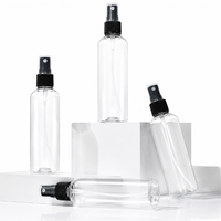 Flacon pulvérisateur à fine brume en PET, transparent, rond, en plastique, pour cosmétiques, toner, soins capillaires, emballage personnalisé, directement de l'usine