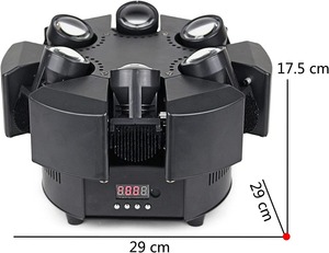 Luces Móviles LED <span class=keywords><strong>de</strong></span> 6 Brazos RGBW, Luces <span class=keywords><strong>de</strong></span> Escenario DMX <span class=keywords><strong>de</strong></span> 17/38 Canales, Luces para DJ, Música, Fiesta, Discoteca, Efectos <span class=keywords><strong>de</strong></span> Escenario, Luces Móviles - Product Image 4