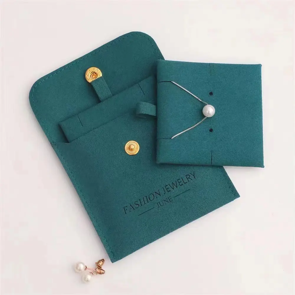 Eco Custom Logo Velvet Suede Microfiber For With Jewellery Insert Packaging Earring Display Cards Gift Bag Jewelry Pouch
