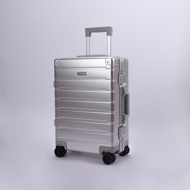 Red Silver Aluminum Alloy Shell Luggage Suitcase Custom 20 26 Inch Magnesium-Aluminum Alloy Hard-Shell Suitcase Carry on Luggage