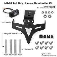 Support de plaque d'immatriculation en acier inoxydable pour Yamaha MT-07 FZ-07 2013-2023, éliminateur de garde-boue avec éclairage LED, pièces de course