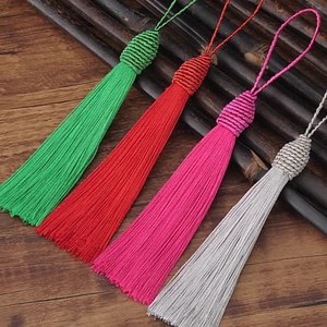 Frange décorative classique en fil de polyester soie glacée à pompons pour vêtements, marque-pages, cadeaux, vente en gros - Product Image 1