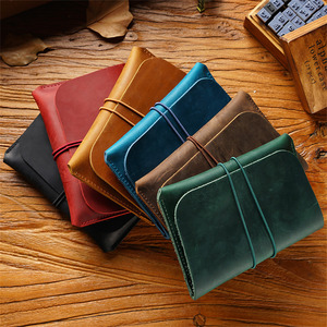 Organizador de Documentos de Cuero Genuino Vintage, Porta Pasaportes, Cartera de Viaje de Piel de Vaca de Primera Capa, Estuche para Tarjetas de Embarque con Múltiples Ranuras para Hombre - Product Image 1