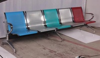 Banc d'hôpital 3 places avec coussin pour la réception de l'hôpital scolaire en attente Matériau métallique durable