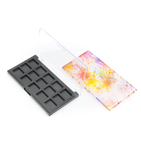 Palette de fard à paupières 12 couleurs marque privée couverture transparente Logo personnalisable Palette de fard à paupières vide casserole carrée