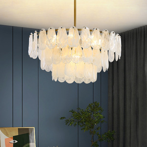 French-Style Modern Minimalist Glass Chandelier for Living Room <b>Dining</b> Room Bedroom Postmodern Designer Pendant <b>Light</b> <b>Light</b> - Product Image 1