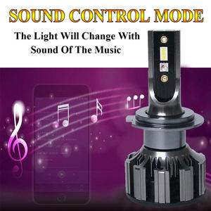 L'automobile di cc 12V ha condotto il <span class=keywords><strong>faro</strong></span> intelligente delle lampadine H7 H4 8000LM 6500K IP67 80W delle luci della nebbia di controllo di APP di <span class=keywords><strong>RGB</strong></span> - Product Image 2