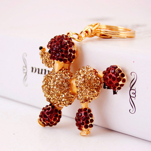 Gantungan kunci mobil pudel lucu, liontin logam hewan aksesori tas wanita gantungan kunci untuk pacar 152 - Product Image 4