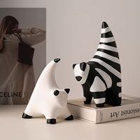 Figurine de chat en porcelaine abstraite Tonfo, écologique, faite à la main, mignonne, créative, pour la décoration de la maison, salon, entrée, meuble TV