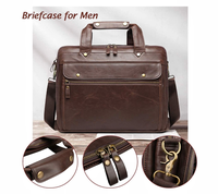 Sacoche pour ordinateur portable professionnelle imperméable pour hommes, 15,6 pouces, sac messager d'affaires antivol avec bandoulière