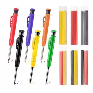 Metal Long Head Deep Hole Woodworking Pencil Engineering Marking Red Yellow Black Special Marking Pen Woodworking Pencil