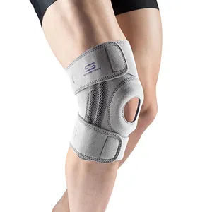 Knee brace with double springs open patella knee support brace anti-slip