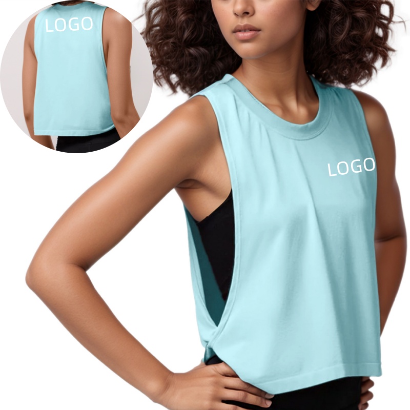 Aoyema Custom Womens High Quality Lightweight Loose Sleeveless Workout Gym Fitness Running Casual Solid Tank Top for Sports Wear