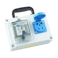 Boîte de distribution de prises murale étanche portable Monophasé 230V 16A IP67 Utilisation en extérieur RCD