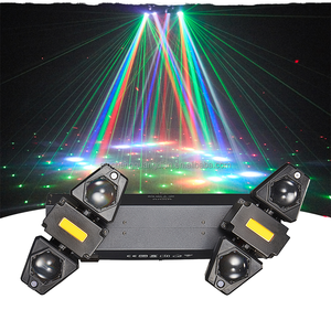 Deux projecteurs à effets à quatre têtes professionnels 80W RGBW IP20 pour éclairage de scène, faisceau mobile, spot et wash pour <span class=keywords><strong>DJ</strong></span>, soirées et clubs - Product Image 1
