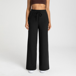 <span class=keywords><strong>Pantalon</strong></span> droit en <span class=keywords><strong>velours</strong></span> pour femmes, taille haute, ample, avec cordon de serrage, chaud, décontracté, sport, fitness, yoga - Product Image 4