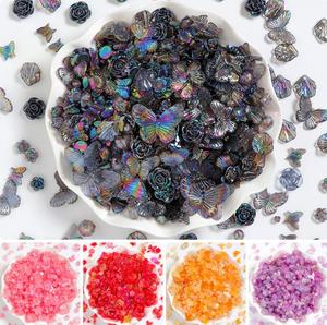 Flores más baratas, dijes <span class=keywords><strong>de</strong></span> resina, mariposa, flores barrocas, dijes <span class=keywords><strong>de</strong></span> resina para horquilla, llavero, decoración artesanal - Product Image 3