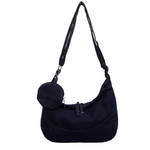 Sac bandoulière personnalisé en denim bleu doux pour femme, sac bandoulière rétro uni tendance - Product Image 5