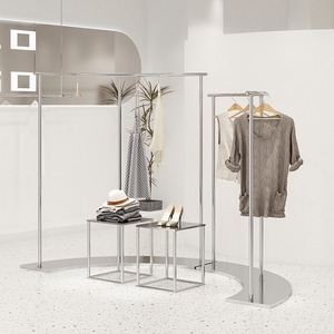 <span class=keywords><strong>Nakajima</strong></span> magasin de vêtements créatif pour femmes présentoir élégant en forme de S support de tréfilage portable en acier inoxydable pour vêtements - Product Image 3