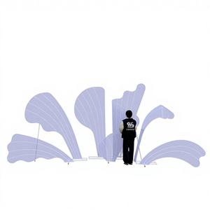 ฉากหลังงานแต่งงานแบบผ้าโปร่งลายดอกไม้เหล็กดัด ดีไซน์กระจก ปรับแต่งสีและขนาดได้ สำหรับตกแต่งงานแต่งงานและงานอีเว้นท์  ลดราคาพิเศษ - Product Image 1