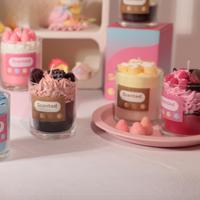 Boîte cadeau parfumée aux crèmes dessert couleur macaron, ornement de chambre, bougie parfumée pour l'exportation