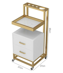 Carro de salón de belleza multifuncional portátil móvil Carro <span class=keywords><strong>auxiliar</strong></span> de salón <span class=keywords><strong>con</strong></span> dos <span class=keywords><strong>cajones</strong></span> - Product Image 6