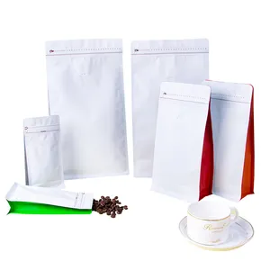 定制设计的立式咖啡粉袋铝箔平底螺母袋包装，带咖啡豆供应商阀门