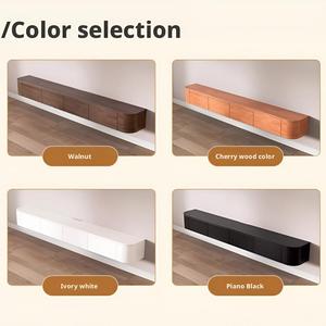 Mueble de TV Flotante LED de Lujo Italiano, Diseño Moderno 2025, Color Blanco Crema, con Almacenamiento, para Sala de Estar, Hotel u Hogar - Product Image 4