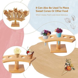 ชั้นวางไอศกรีมไม้ทรงเรือ สีไม้ธรรมชาติ สำหรับจัดแสดงซูชิที่บ้าน - Product Image 4
