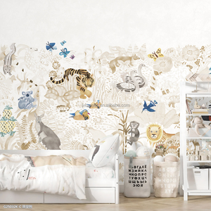 Đúng thời thơ ấu vui vẻ rừng Vương Quốc Khủng Long tường Thế Giới bức tranh tường trẻ em hình nền - Product Image 6