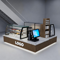Stand de kiosque de machine à café de station alimentaire avec support de kiosque de machine à café en bois de désert de conception