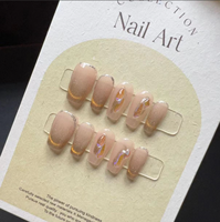 Faux ongles en acrylique faits à la main, 10 pièces, avec finition gel, longue durée, amovibles, faux ongles artificiels