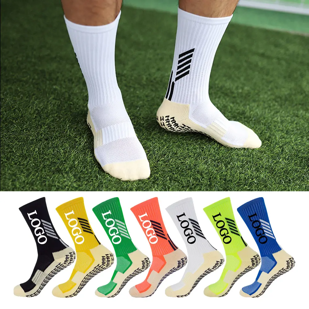 Custom anti slip sock non slip soccer running sport football sports grip socks