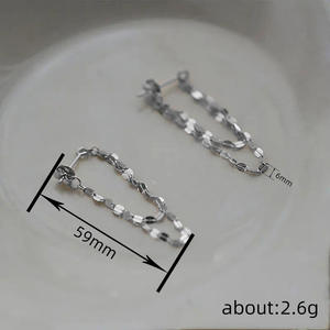 E4016 White Gold <b>Hoop</b> <b>Earrings</b> 8.5mm Classic Unisex <b>Fashion</b> Jewelry 3.5in 2.1g - Product Image 6