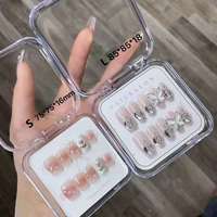 Ongles artificiels de luxe faits à la main, 10 pièces, à presser, en acrylique, courts et longs, pour filles, haute qualité, prix réduit