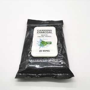 Lingettes nettoyantes pour le visage, personnalisées, noires, 25/20 pièces - Product Image 3