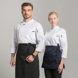 Uniforme de Chef de cuisine de Restaurant, chemise élégante unisexe à manches courtes, veste de Chef respirante, vêtements de travail pour hommes, vente en gros