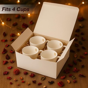 <b>White</b> gift <b>box</b>, thick cardboard <b>box</b> with lid, label and yellow hemp rope, suitable for gift giving and customizable - Product Image 4