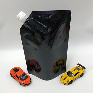 Bolsa de pie de plástico PE negro brillante con bolsa reutilizable y reutilizable con boquilla para líquido químico a prueba de agua para calcetines - Product Image 4