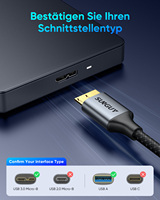 Cable de Datos USB de Alta Velocidad SUNGUY de 5 Gbps con Trenzado de Nailon, Cable de Carga Rápida para TV y Laptop