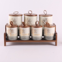 Handmade Ceramic Cookie Candy Sugar Food Container Kitchen Canisters Wholesale Ceramic Storage Jar with Lid