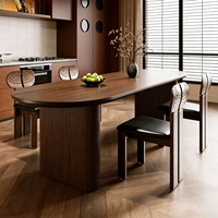 Table à manger ovale en bois massif de style moderne du milieu du siècle, multifonctionnelle, grande table de travail design pour la maison, bureau d'écriture