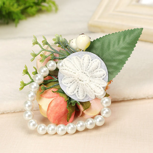 Corsage de poignet fleuri, boutonnière, bracelet de mariage pour homme, corsage pour demoiselle d'honneur et témoin - Product Image 2
