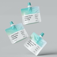 Emballage imprimé personnalisé Pochettes pour gel douche à bec verseur 40ml Petite pochette cosmétique à bec verseur pour artisanat de beauté