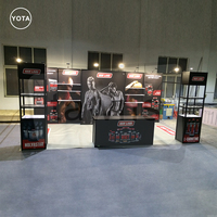 Stand d'exposition personnalisé Yota 10ft x 20ft avec cadre en aluminium, éclairage LED, stand publicitaire portable, toile de fond pour exposition