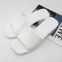 Chaussures en plastique à talons transparents étanches pour femmes, sandales à plateforme, pantoufles pour dames, nouvelle mode 2023