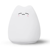 Lampe de nuit LED au design de chat mignon avec lumière chaude, intensité réglable et rechargeable par USB, en silicone et ABS, pour la chambre de bébé, décoration de la maison
