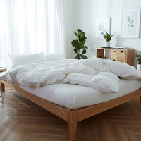 Ensemble de literie en tissu synthétique brossé blanc personnalisable, ensemble de housse de couette quatre pièces pour hôtel, maison d'hôtes
