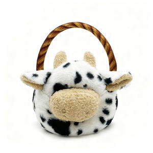 Nouveau panier de Pâques de vache en peluche matériau en peluche Super doux avec remplissage en coton PP techniques lavées pour le soulagement du Stress - Product Image 5